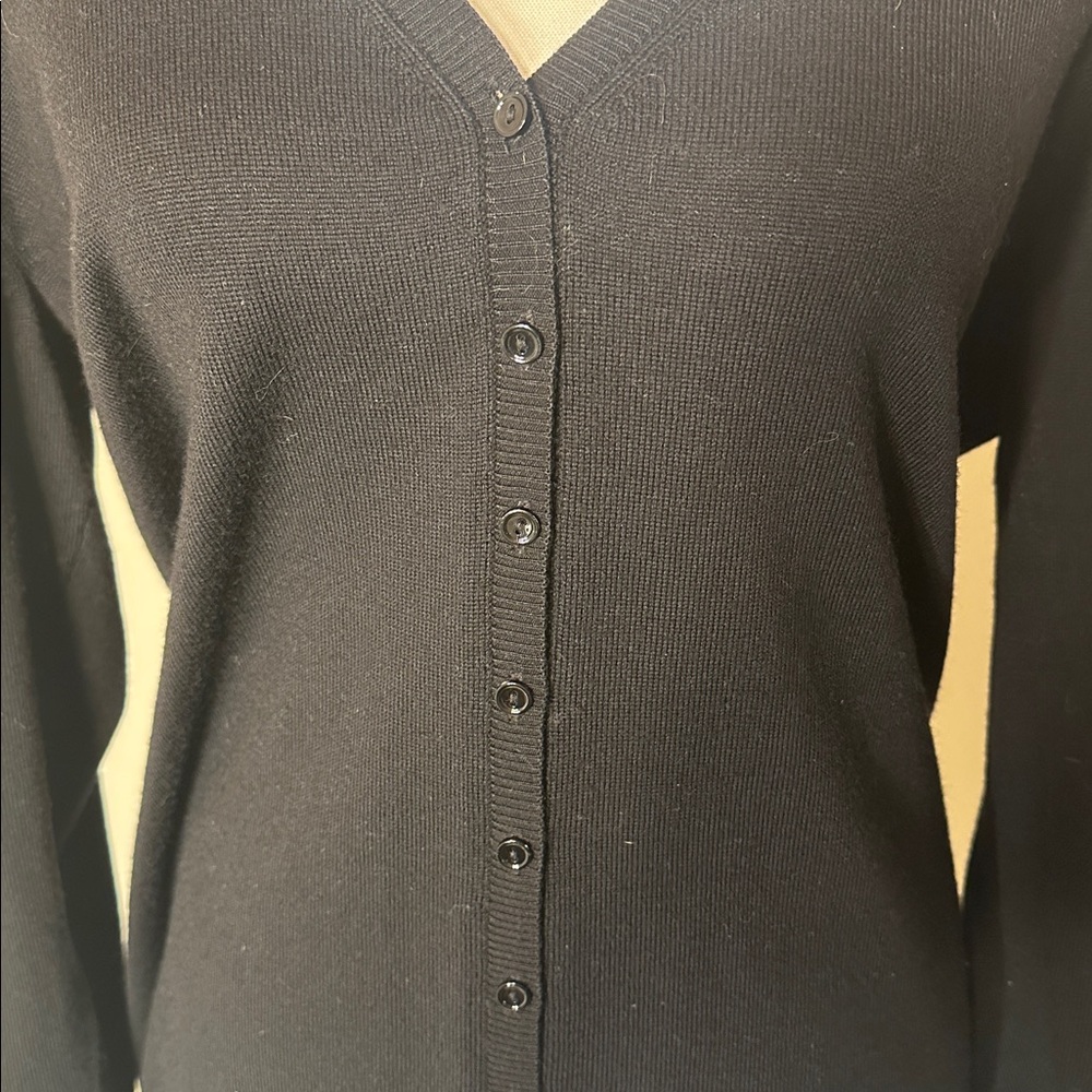 Victor Black V-Neck Button-Up Cardigan - Picture 3 of 7